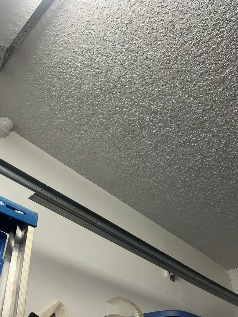 After: the ceiling textured, blended and painted